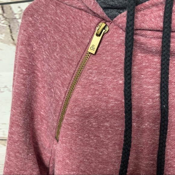 Ampersand Avenue Blended Berry Double Hooded Sweatshirt Pullover - Picture 3 of 8